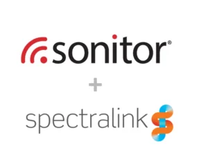 Sonitor and Spectralink logos with a plus symbol between them.